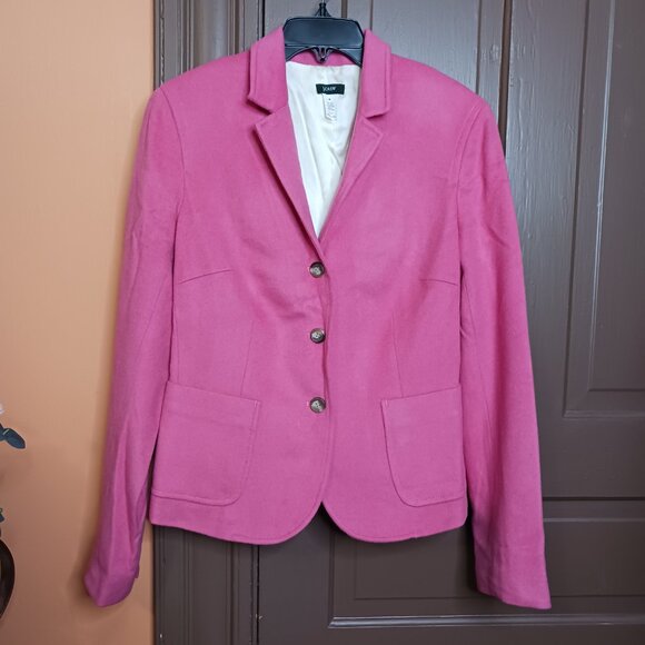 J. Crew Pink Tailored Wool Blend Business Blazer size M - Picture 10 of 10